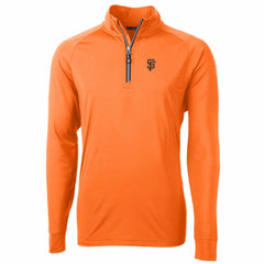 San Francisco Giants Cutter & Buck Adapt Eco Knit Stretch Recycled Quarter-Zip Pullover Jacket - Orange Jackets