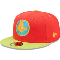 Boston Red Sox New Era Lava Highlighter Combo 59FIFTY Fitted Hat - Red/Neon Green Hats