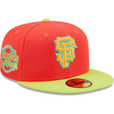 San Francisco Giants New Era Lava Highlighter Combo 59FIFTY Fitted Hat - Red/Neon Green Hats