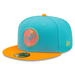 Los Angeles Dodgers New Era Vice Highlighter 59FIFTY Fitted Hat - Blue/Orange Hats
