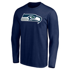 Seattle Seahawks Team Authentic Personalized Name & Number Long Sleeve T-Shirt College Navy