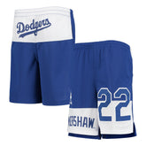 Clayton Kershaw Los Angeles Dodgers Youth Pandemonium Name & Number Shorts - Royal Shorts