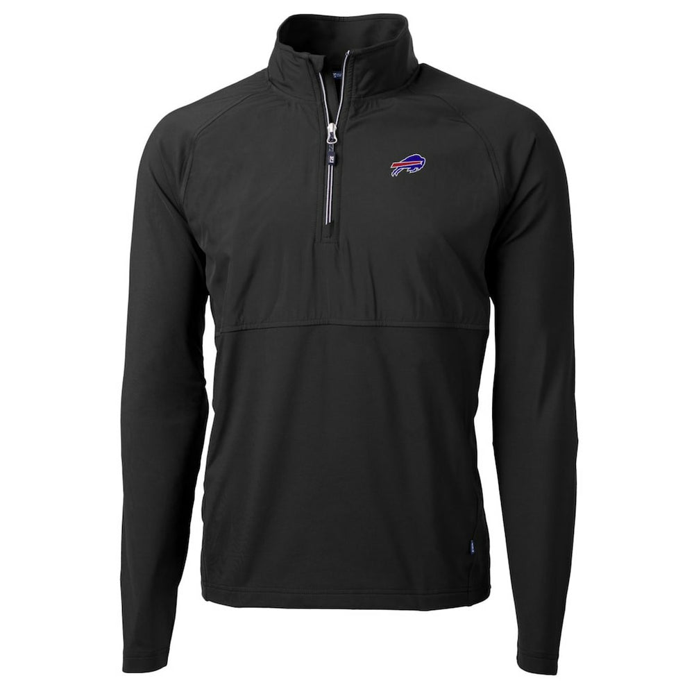 Buffalo Bills Cutter & Buck Adapt Eco Knit Hybrid Recycled Quarter-Zip Raglan Jacket Black