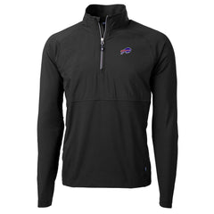 Buffalo Bills Cutter & Buck Adapt Eco Knit Hybrid Recycled Quarter-Zip Raglan Jacket Black