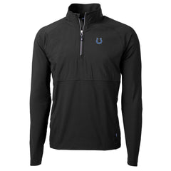Indianapolis Colts Cutter & Buck Adapt Eco Knit Hybrid Recycled Quarter-Zip Raglan Jacket Black