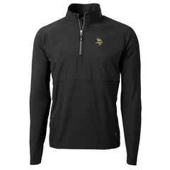 Minnesota Vikings Cutter & Buck Adapt Eco Knit Hybrid Recycled Quarter-Zip Raglan Jacket Black