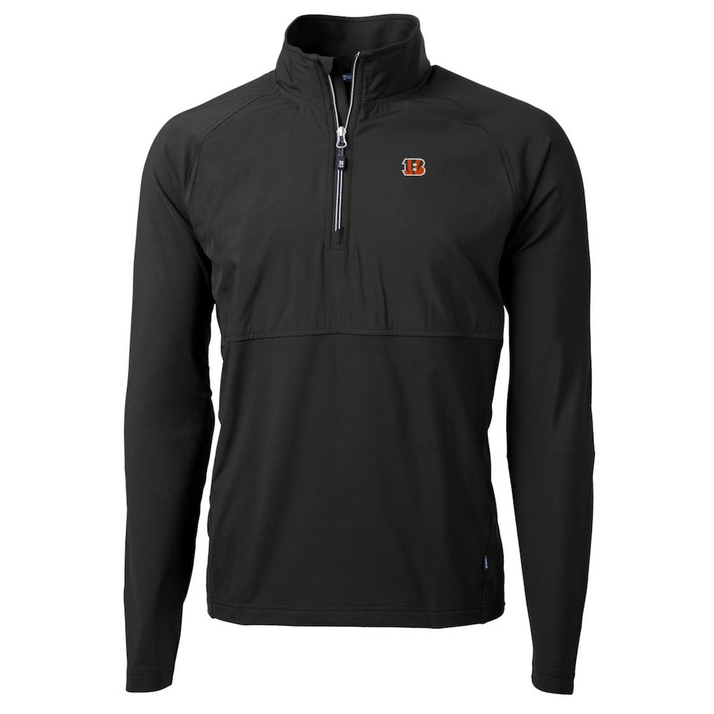 Cincinnati Bengals Cutter & Buck Adapt Eco Knit Hybrid Recycled Quarter-Zip Raglan Jacket Black