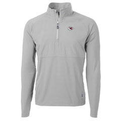 Kansas City Chiefs Cutter & Buck Adapt Eco Knit Hybrid Recycled Quarter-Zip Raglan Jacket Gray