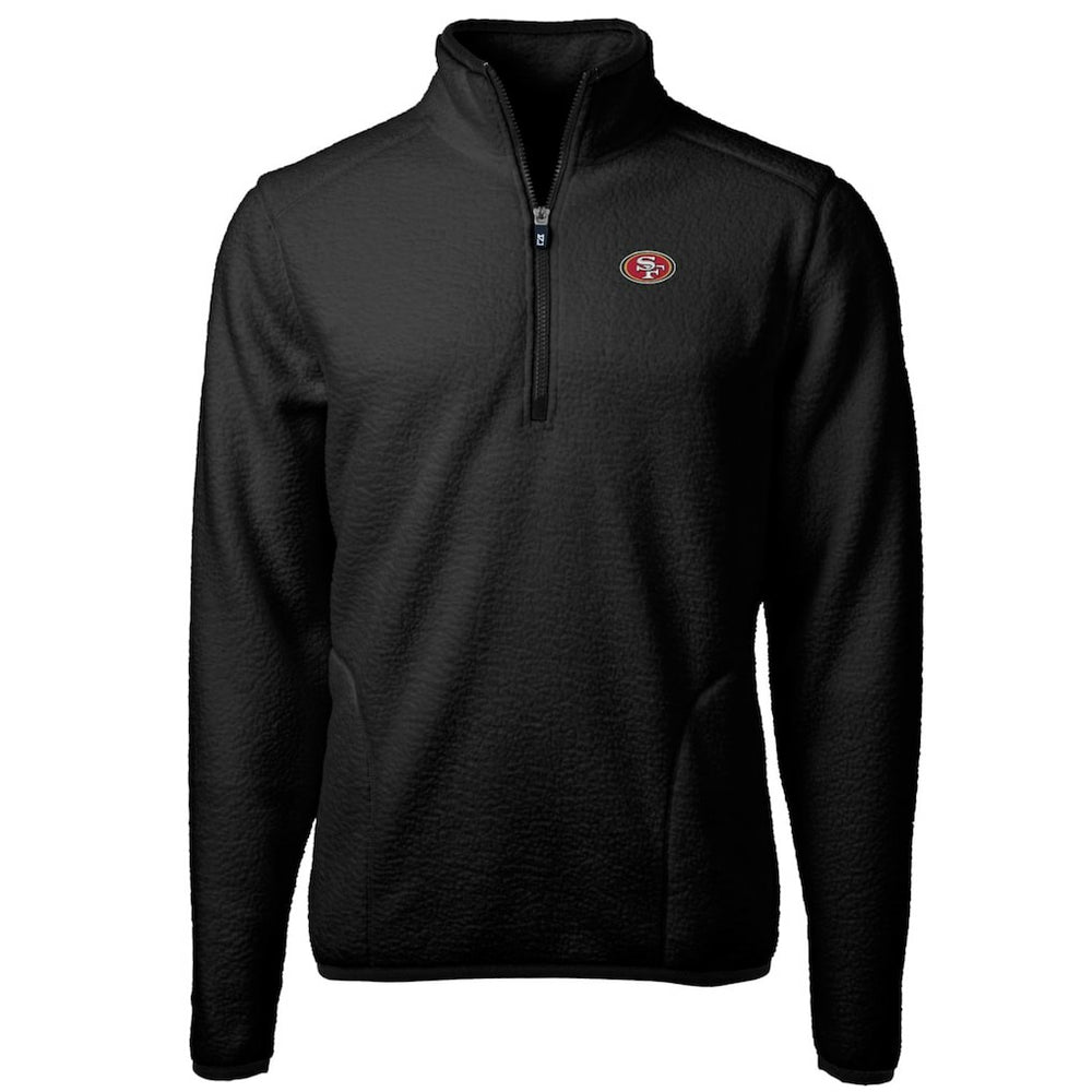 San Francisco 49ers Cutter & Buck Cascade Eco Sherpa Fleece Quarter-Zip Pullover Jacket Black