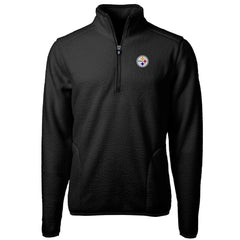 Pittsburgh Steelers Cutter & Buck Cascade Eco Sherpa Fleece Quarter-Zip Pullover Jacket Black