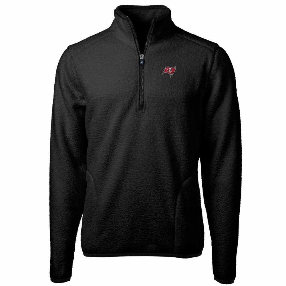 Tampa Bay Buccaneers Cutter & Buck Cascade Eco Sherpa Fleece Quarter-Zip Pullover Jacket Black