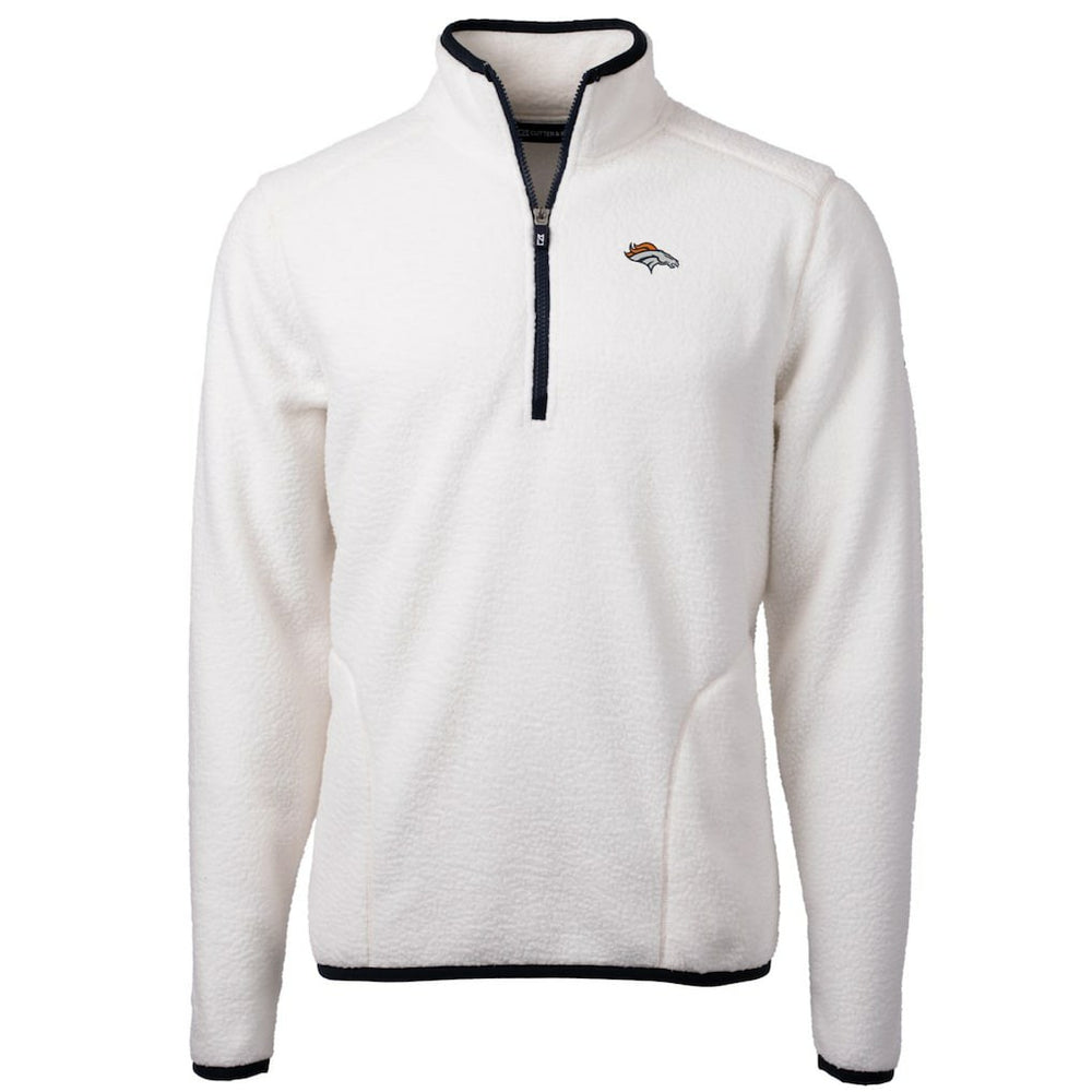 Denver Broncos Cutter & Buck Cascade Eco Sherpa Fleece Quarter-Zip Pullover Jacket White