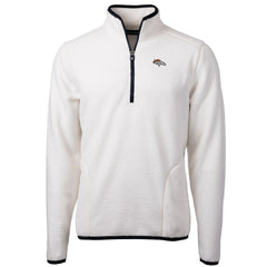 Denver Broncos Cutter & Buck Cascade Eco Sherpa Fleece Quarter-Zip Pullover Jacket White