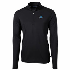 Detroit Lions Cutter & Buck Big & Tall Virtue Eco Pique Quarter-Zip Pullover Jacket Black