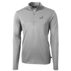 Philadelphia Eagles Cutter & Buck Big & Tall Virtue Eco Pique Quarter-Zip Pullover Jacket Gray