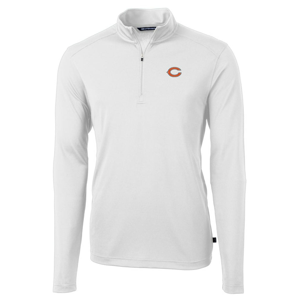 Chicago Bears Cutter & Buck Big & Tall Virtue Eco Pique Quarter-Zip Pullover Jacket White