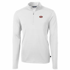 San Francisco 49ers Cutter & Buck Big & Tall Virtue Eco Pique Quarter-Zip Pullover Jacket White
