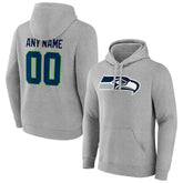 Seattle Seahawks Team Authentic Custom Pullover Hoodie Heathered Gray