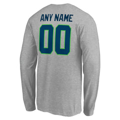 Seattle Seahawks Team Authentic Custom Long Sleeve T-Shirt Gray