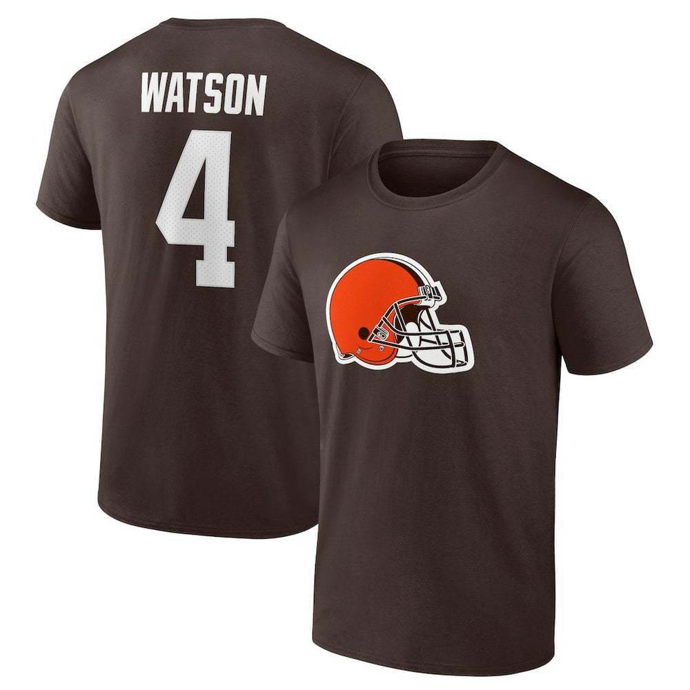 Deshaun Watson Cleveland Browns Player Icon Name & Number T-Shirt Brown