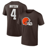 Deshaun Watson Cleveland Browns Player Icon Name & Number T-Shirt Brown