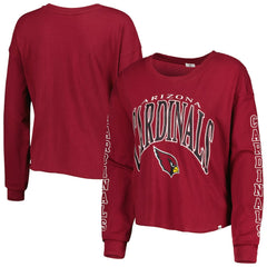 Arizona Cardinals '47 Women's Skyler Parkway Cropped Long Sleeve T-Shirt Cardinal
