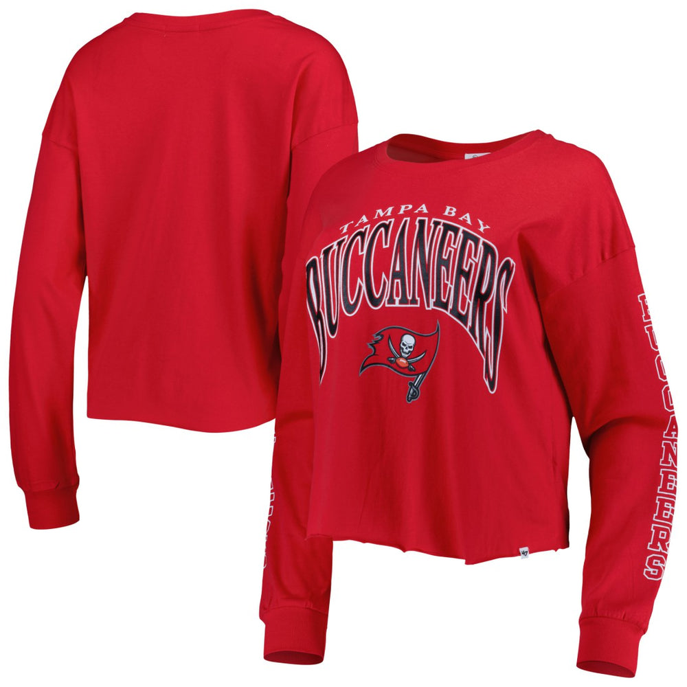 Tampa Bay Buccaneers '47 Women's Skyler Parkway Cropped Long Sleeve T-Shirt Red