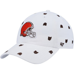 Cleveland Browns '47 Women's Confetti Clean Up Logo Adjustable Hat White