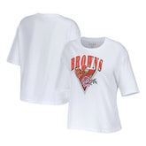 Cleveland Browns WEAR by Erin Andrews Women's Boxy Floral Cropped T-Shirt White