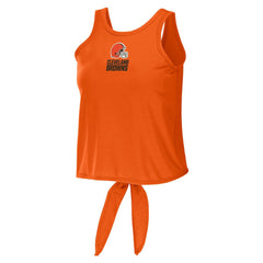 Cleveland Browns WEAR by Erin Andrews Women's Open Back Twist Tie Tank Top Orange
