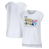 Green Bay Packers WEAR by Erin Andrews Women's Greetings From Muscle T-Shirt White