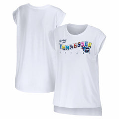 Tennessee Titans WEAR by Erin Andrews Women's Greetings From Muscle T-Shirt White
