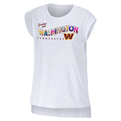 Washington Commanders WEAR by Erin Andrews Women's Greetings From Muscle T-Shirt White