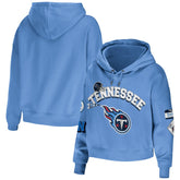 Tennessee Titans WEAR by Erin Andrews Women's Plus Size Modest Cropped Pullover Hoodie Light Blue