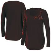 Cleveland Browns WEAR by Erin Andrews Women's Team Scoop Neck T-Shirt Brown