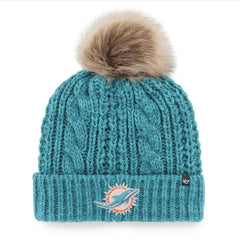 Miami Dolphins '47 Women's Meeko Cuffed Knit Hat with Pom Aqua
