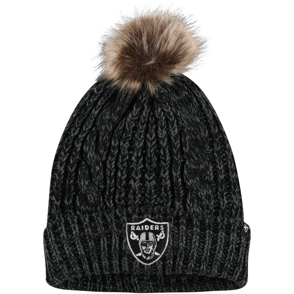 Las Vegas Raiders '47 Women's Meeko Cuffed Knit Hat with Pom Black
