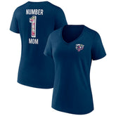Chicago Bears Women's Plus Size Mother's Day #1 Mom V-Neck T-Shirt Navy