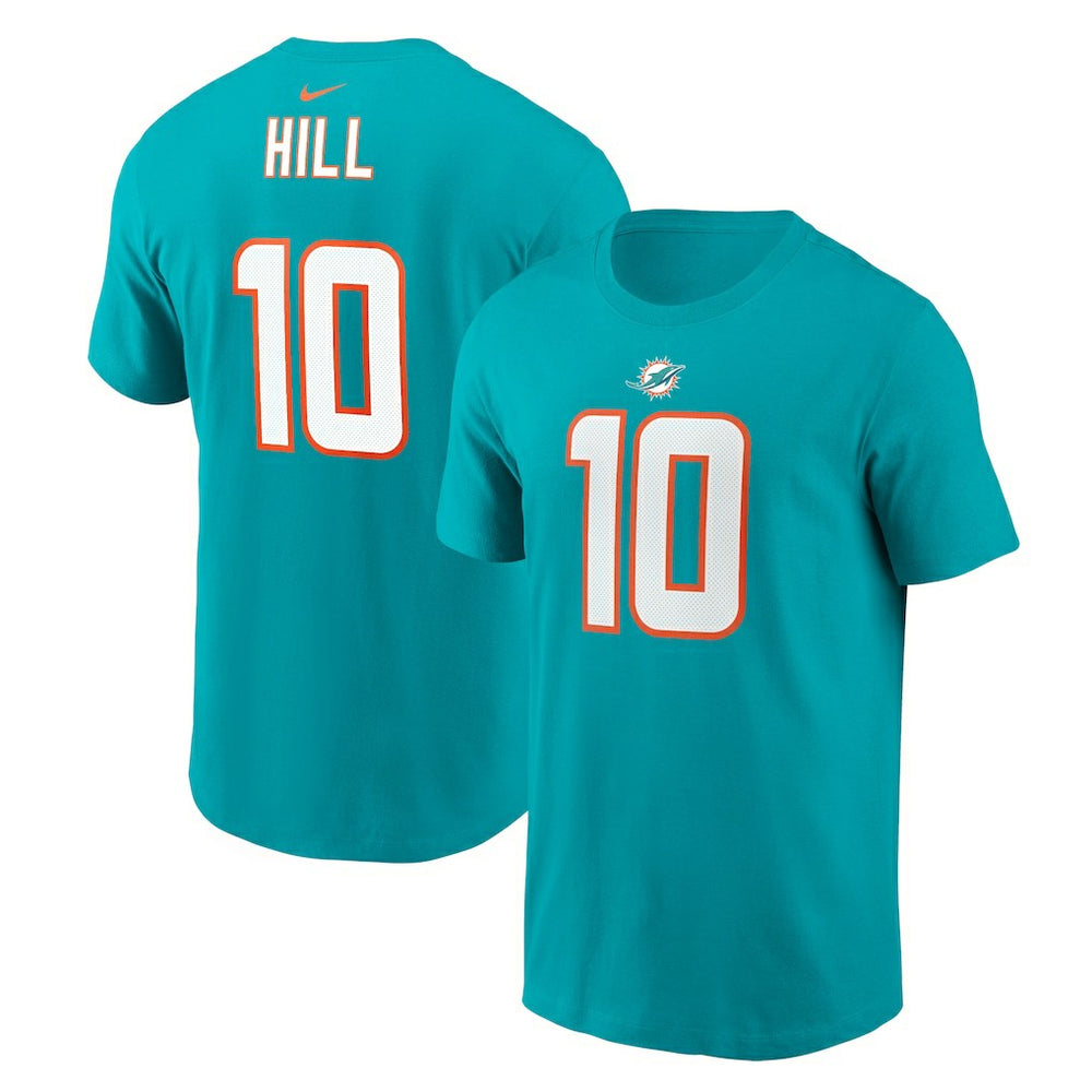 Tyreek Hill Miami Dolphins Player Name & Number T-Shirt Aqua