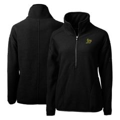 Athletics Cutter & Buck Women's Cascade Eco Sherpa Fleece Quarter-Zip Pullover Jacket - Black Jackets