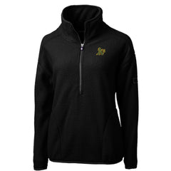 Athletics Cutter & Buck Women's Cascade Eco Sherpa Fleece Quarter-Zip Pullover Jacket - Black Jackets