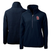 St. Louis Cardinals Cutter & Buck Women's Cascade Eco Sherpa Fleece Quarter-Zip Pullover Jacket - Navy Jackets
