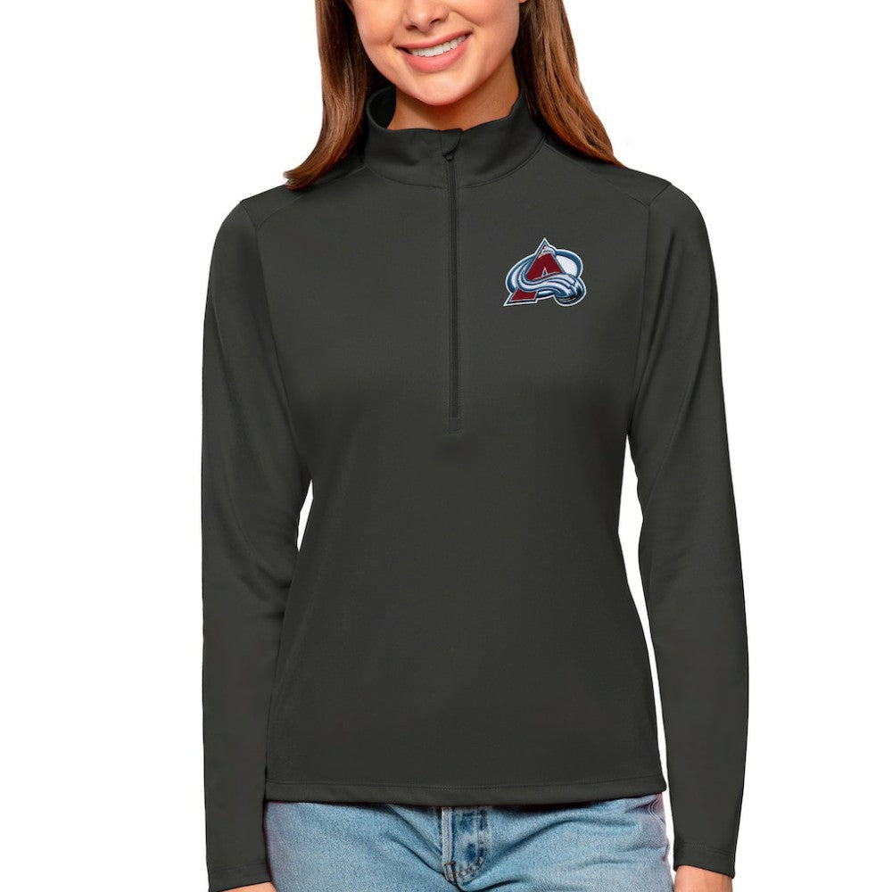 NHL Colorado Avalanche Antigua Women's Tribute Quarter-Zip Pullover Top - Charcoal