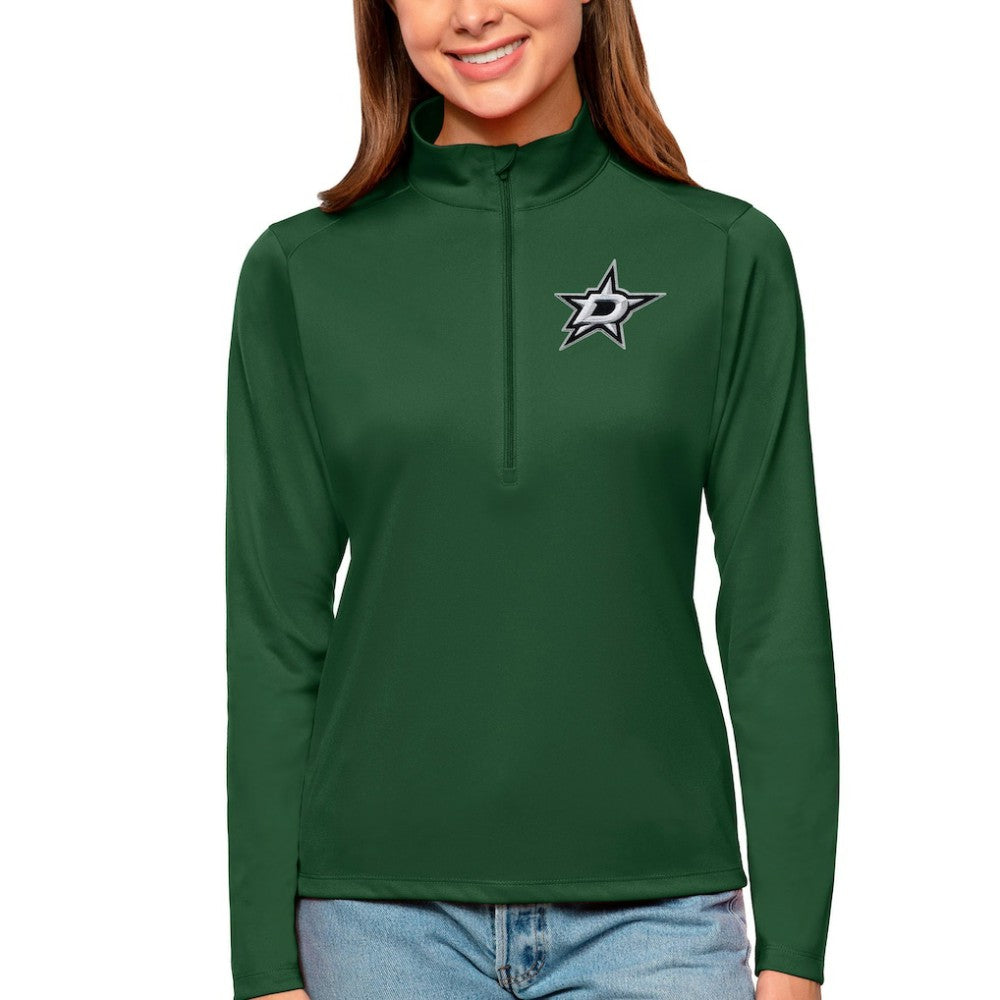 NHL Dallas Stars Antigua Women's Tribute Quarter-Zip Pullover Top - Forest Green