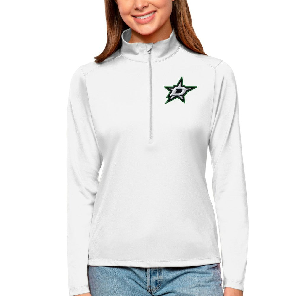 NHL Dallas Stars Antigua Women's Tribute Quarter-Zip Pullover Top - White