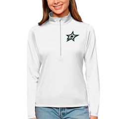 NHL Dallas Stars Antigua Women's Tribute Quarter-Zip Pullover Top - White