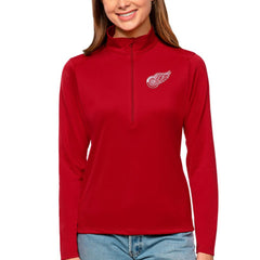 NHL Detroit Red Wings Antigua Women's Tribute Quarter-Zip Pullover Top - Red