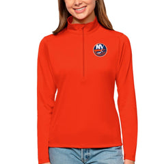 NHL New York Islanders Antigua Women's Tribute Quarter-Zip Pullover Top - Orange