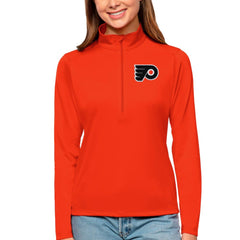 NHL Philadelphia Flyers Antigua Women's Tribute Quarter-Zip Pullover Top - Orange