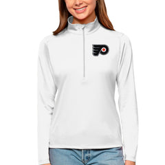 NHL Philadelphia Flyers Antigua Women's Tribute Quarter-Zip Pullover Top - White